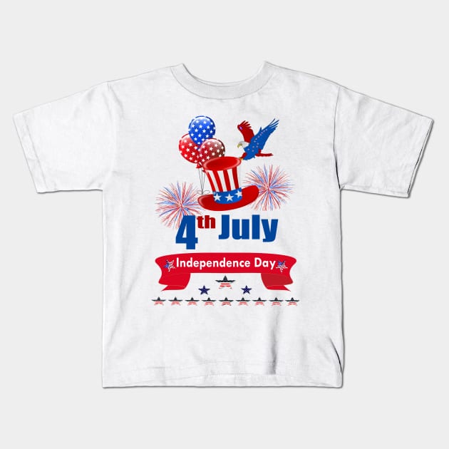 Independence Day Eagle Kids T-Shirt by Lin-Eve